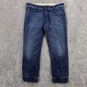 Diesel Mayar Cropped Jeans Women's 31 Dark Wash Denim Italy Made Short Capri